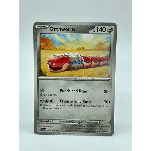 Orthworm 138/182 Paradox Rift Non Holo‎ Pokémon TCG Mint Unplayed - Picture 1 of 6